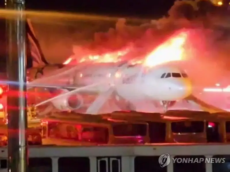 Airplane fire in S Korea