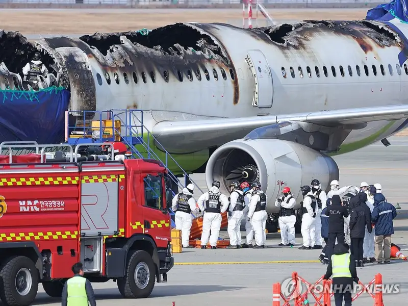 Authorities launch joint probe into fire-destroyed Air Busan plane