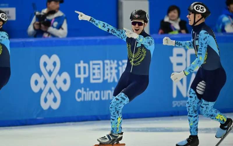 Kazakhstan's short track speed skating team pockets gold at Asian Winter Games Harbin 2025 in China