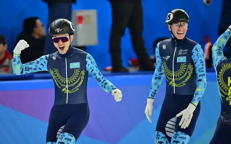 Kazakhstan's short track speed skating team pockets gold at Asian Winter Games Harbin 2025 in China