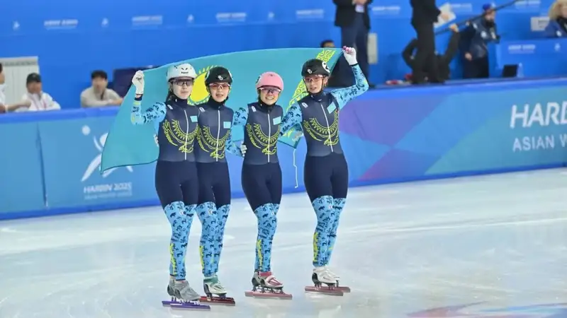 Kazakhstani short track speed skaters earn silver at Asian Winter Games Harbin 2025