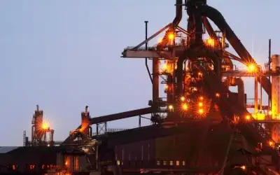 File photo taken April 6, 2019, shows a blast furnace facility of JFE Steel Corp. in Kawasaki, eastern Japan. 