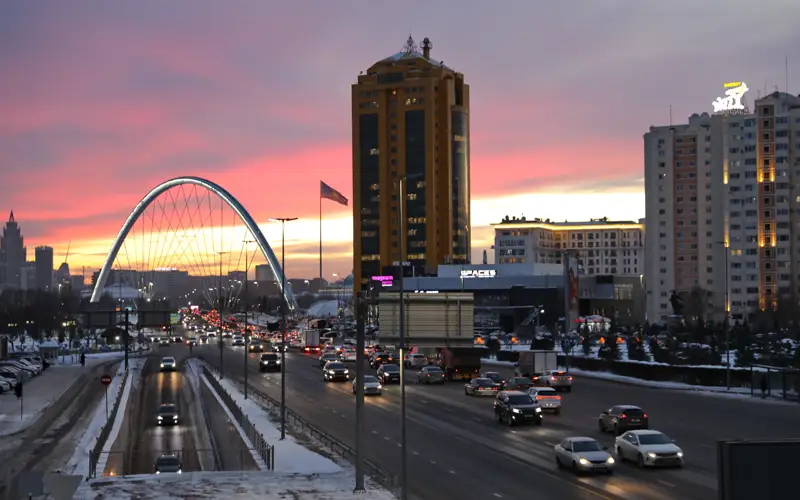 Астана, погода, зима, пробки