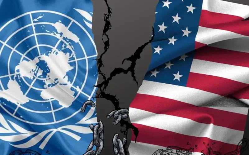 US and UN flags