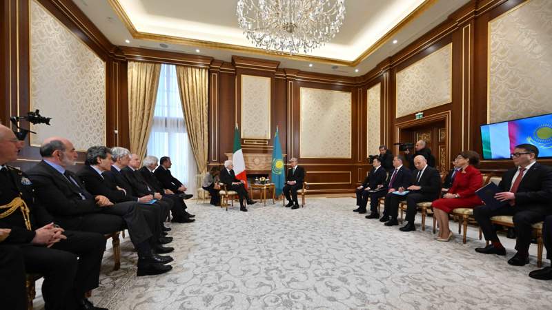 Мемлекет басшысы Италия Президенті Серджо Маттарелламен кездесті Мемлекет басшысы Италия Президенті Серджо Маттарелламен кездесті