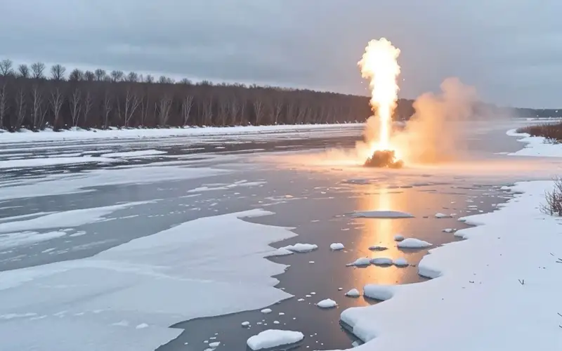 Лед взорвут на Тоболе в Костанайской области