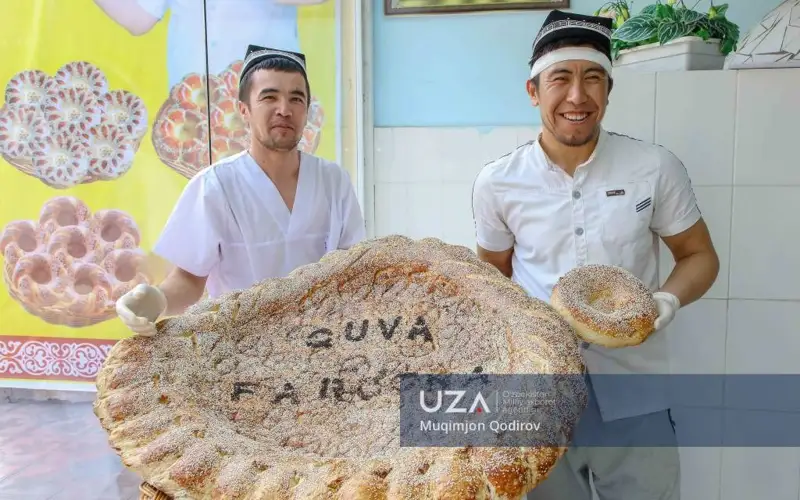 Фарғона шаҳрида улкан нон тайёрланди