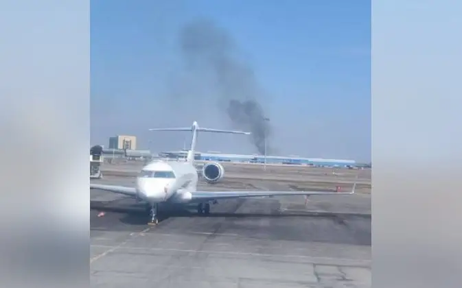 загорание сухостоя близ аэропрта Алматы