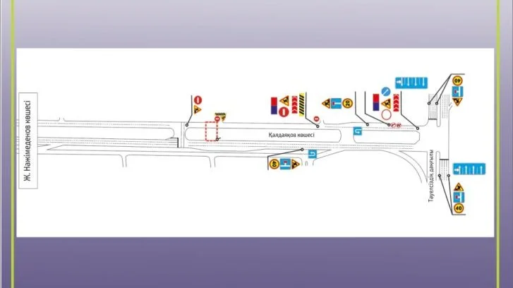 Elordada LRT qurylysyna baılanysty Qaldaıaqov kóshesinde qozǵalys ýaqytsha ózgeredi