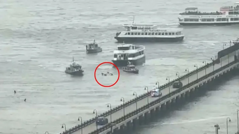 Вертолет упал в реку и разбился в Нью-Йорке