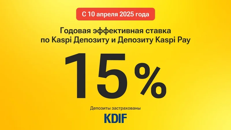Kaspi.kz повышает ставку по KaspiДепозиту и Депозиту KaspiРаудо 15%
