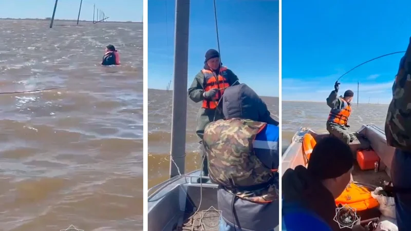 Спасателям пришлось в воде восстанавливать электроснабжение села в Акмолинской области