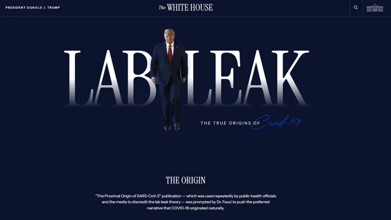 Белый дом открыл веб-страницу об «истинном происхождении» коронавируса