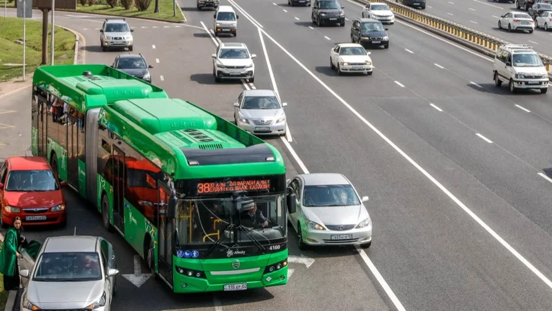 Дорога, транспорт, Алматы, Жол, көлік, автобус