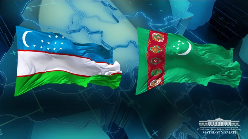 Ўзбекистон ва Туркманистон байроқлари