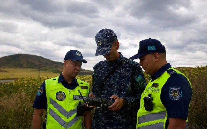 E Kazakhstan police use drones to monitor traffic violations E Kazakhstan police use drones to monitor traffic violations