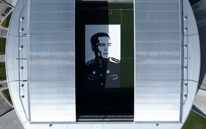 Жеңіске 80 жыл: Бауыржан Момышұлының алып портреті Рекордтар кітабына енді