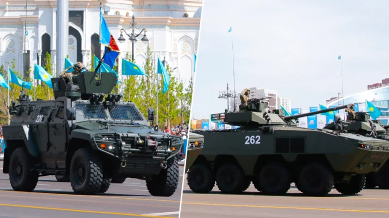 Впервые на параде Победы представили казахстанскую бронетехнику новейшего поколения TAIMAS и AIBAR