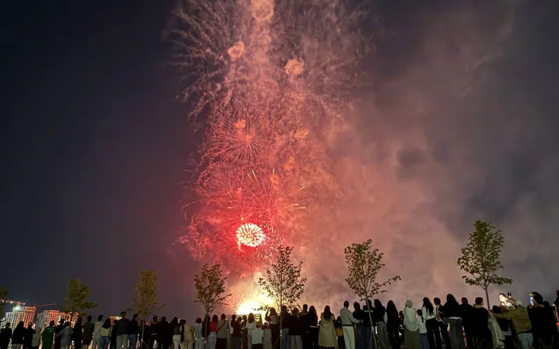 Небо над Астаной озарил праздничный салют в честь 80-летия Великой Победы