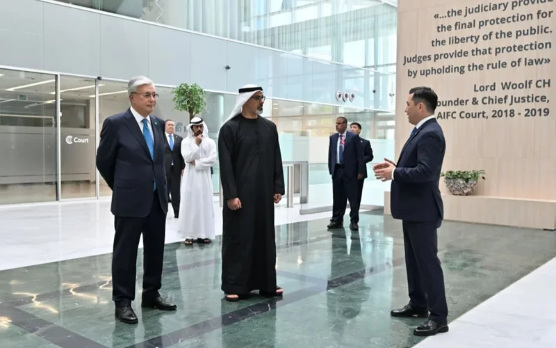 Kazakh President and Crown Prince of Abu Dhabi survey AIFC