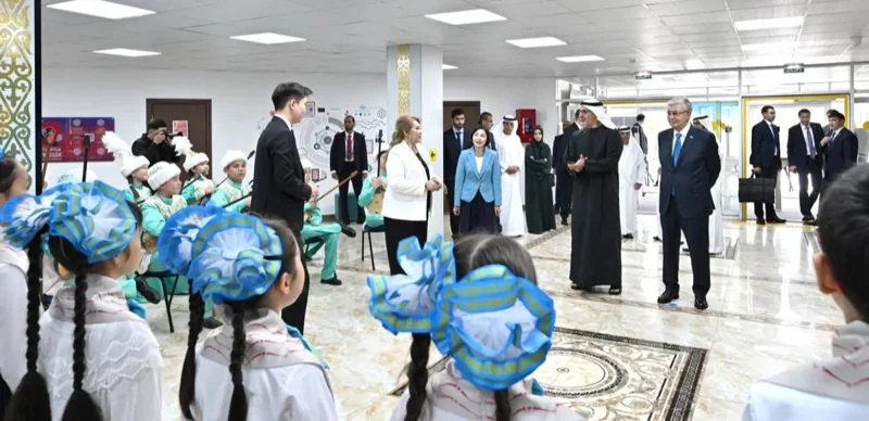 Kazakh President and Crown Prince of Abu Dhabi visit Astana school