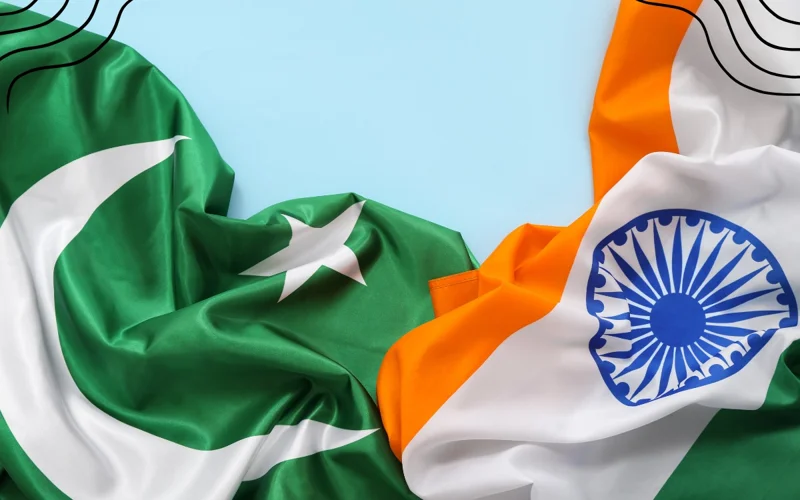 Pakistan, India, flags