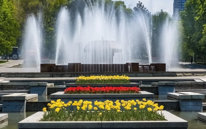 гүл, фонтан