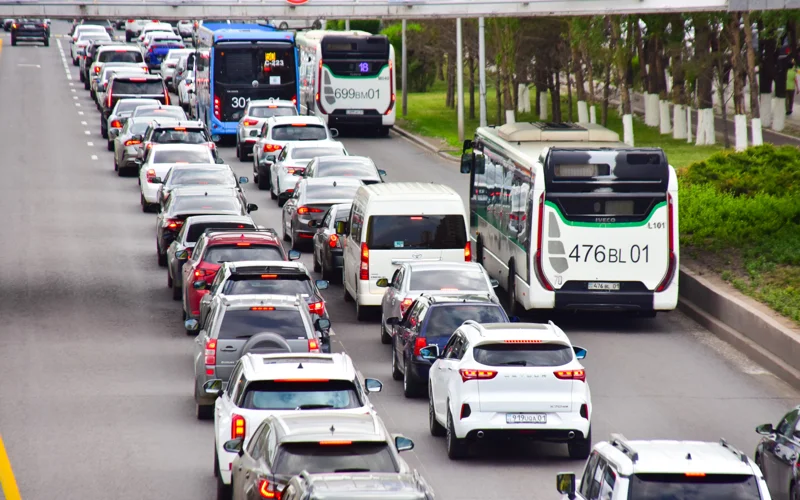 дорога, пробки, автомобиль, автобус, жол, көлік