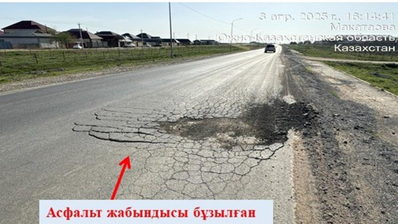 За плохие дороги привлекут к ответственности подрядчиков в Туркестанской области За плохие дороги привлекут к ответственности подрядчиков в Туркестанской области