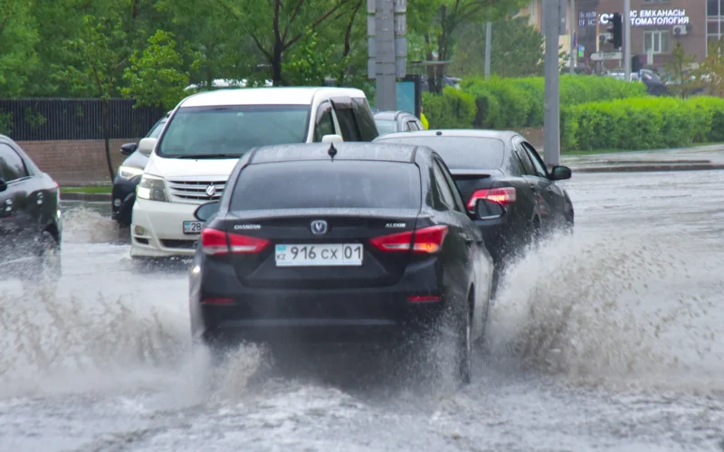 дождь, ливень, лужа, погода, ауа райы, жанбыр, автомобиль, көлік
