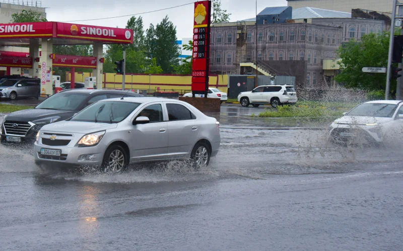 дождь, ливень, лужа, погода, ауа райы, жанбыр, автомобиль, көлік