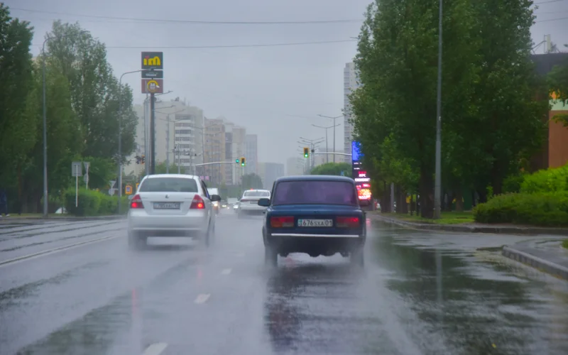 дождь, ливень, лужа, погода, ауа райы, жанбыр, автомобиль, көлік