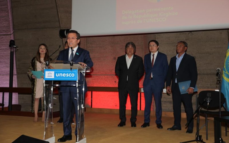 Historic international aitys of Kazakh and Kyrgyz akyns held at UNESCO Headquarters in Paris Aitys