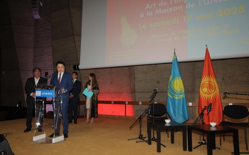 Historic international aitys of Kazakh and Kyrgyz akyns held at UNESCO Headquarters in Paris Aitys