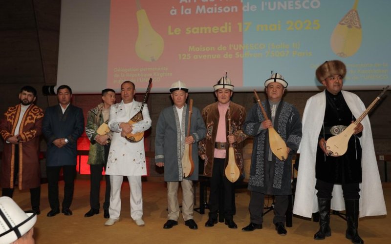 Historic international aitys of Kazakh and Kyrgyz akyns held at UNESCO Headquarters in Paris Aitys
