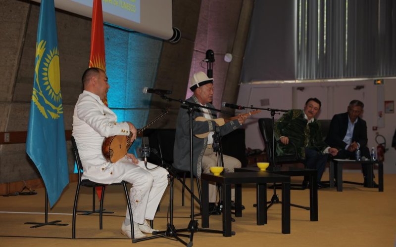 Historic international aitys of Kazakh and Kyrgyz akyns held at UNESCO Headquarters in Paris Aitys