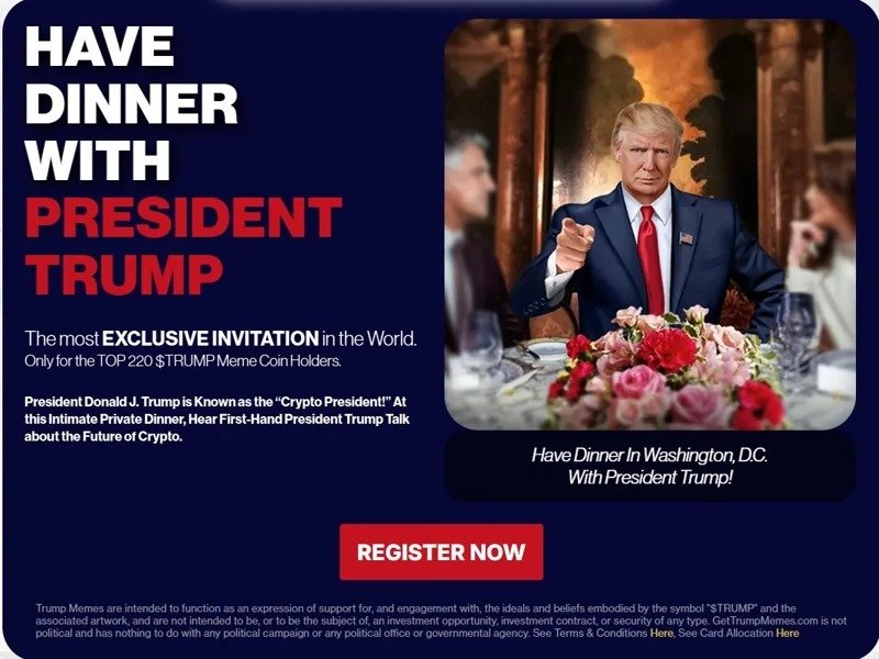 Crypto millionaires spent nearly $400m for Trump dinner access Donald Trump, cryptocurrency, token