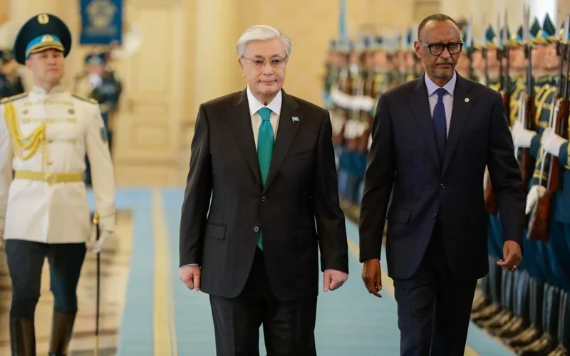 Kassym-Jomart Tokayev hosts welcome ceremony for Rwanda's President Paul Kagame at Akorda