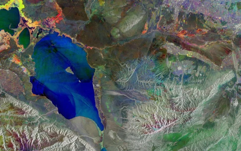 Еуропалық ғарыш агенттігі Алакөлдің бірегей суретін жариялады