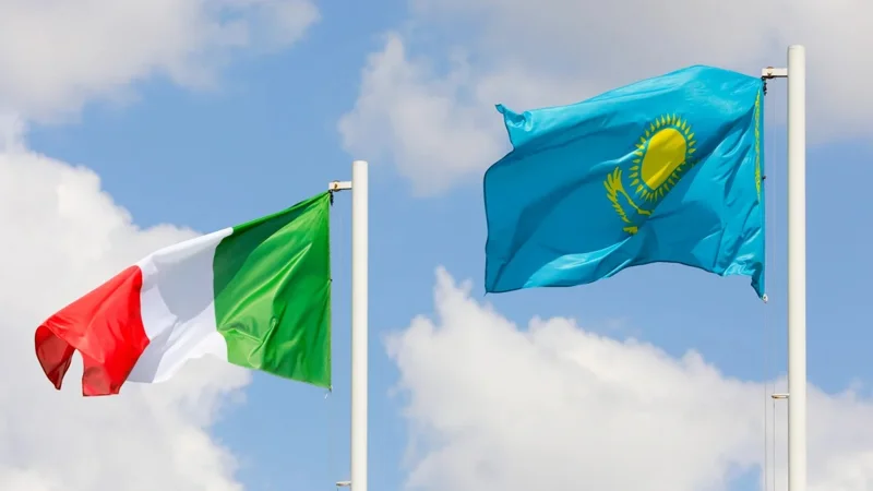 Flags of Italy and Kazakhstan