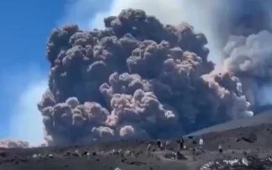 Mount Etna erupts