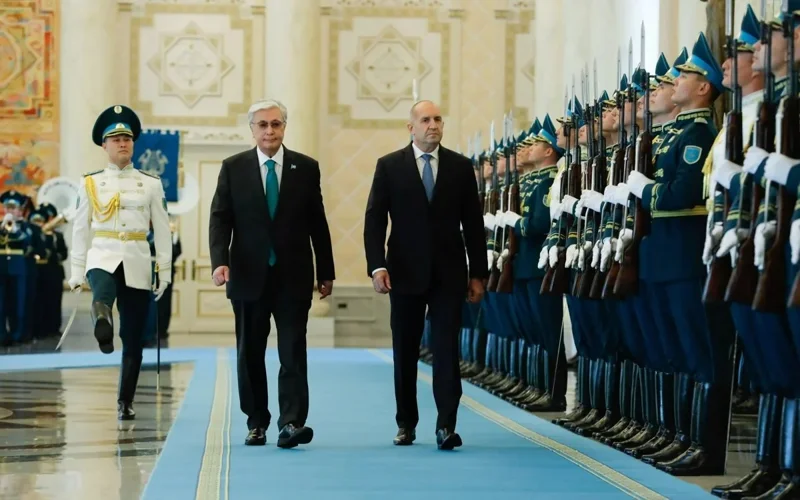 Bulgarian President Rumen Radev arrives at Akorda