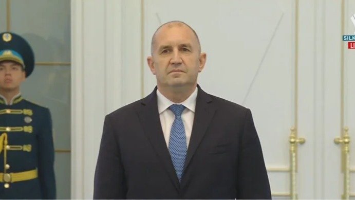 President Bulgarian President Rumen Radev arrives at Akorda