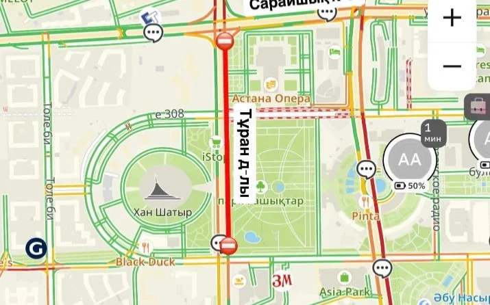 Участок проспекта Туран закрыли на ремонт в Астане