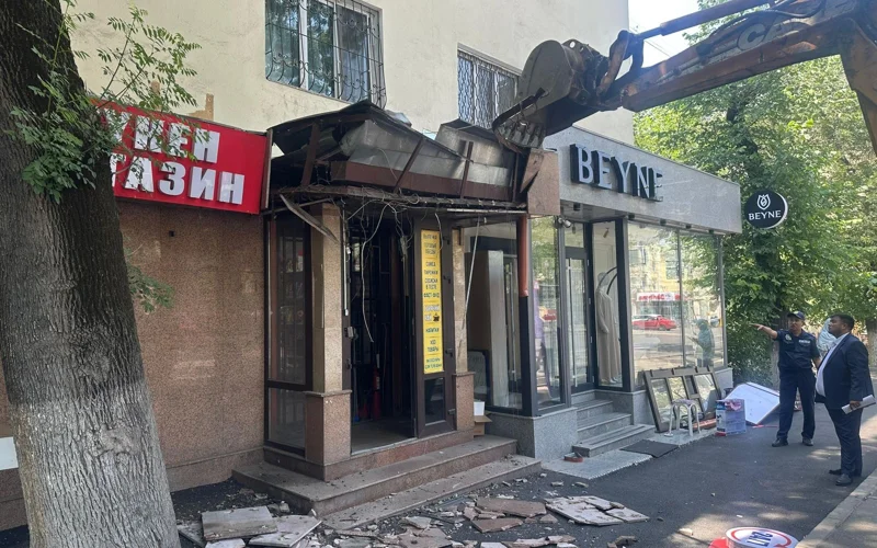 Almatyda turǵyn úı janyna zańsyz salynǵan nysandar súrilip jatyr 