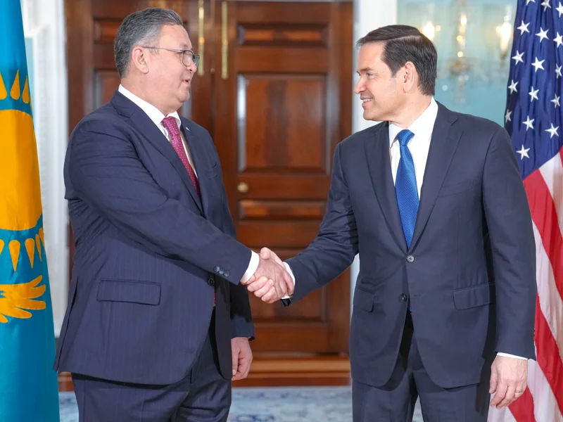 U.S. Secretary of State Marco Rubio and Kazakhstan Deputy Prime Minister-Foreign Minister Murat Nurtleu
