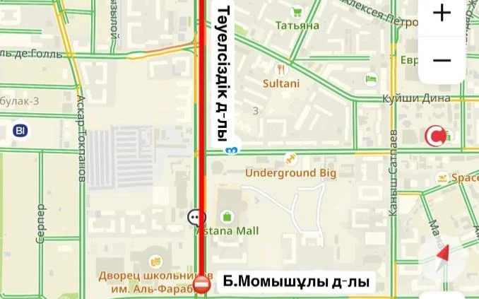 Elordadaǵy Táýelsizdik dańǵylynyń ýchaskesi jóndeý jumysyna baılanysty jabylady