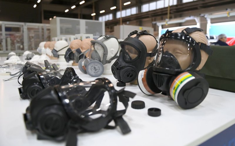 President visits respirator and gas mask manufacturing plant in Astana President visits respirator and gas mask manufacturing plant in Astana