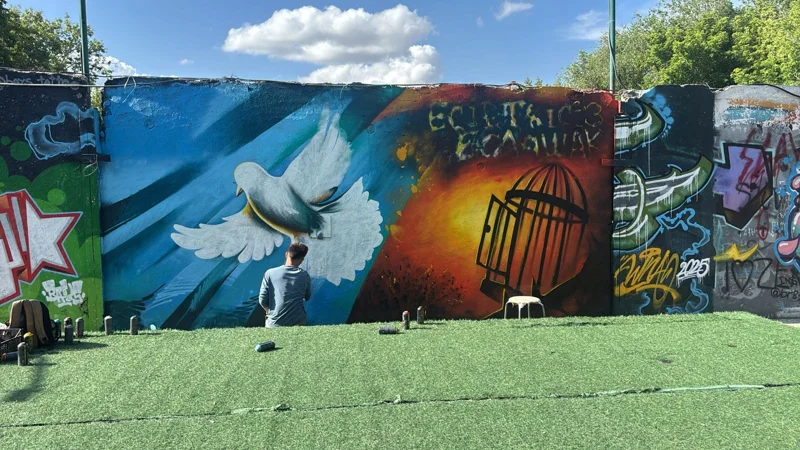 В Астане появилось антинаркотическое граффити