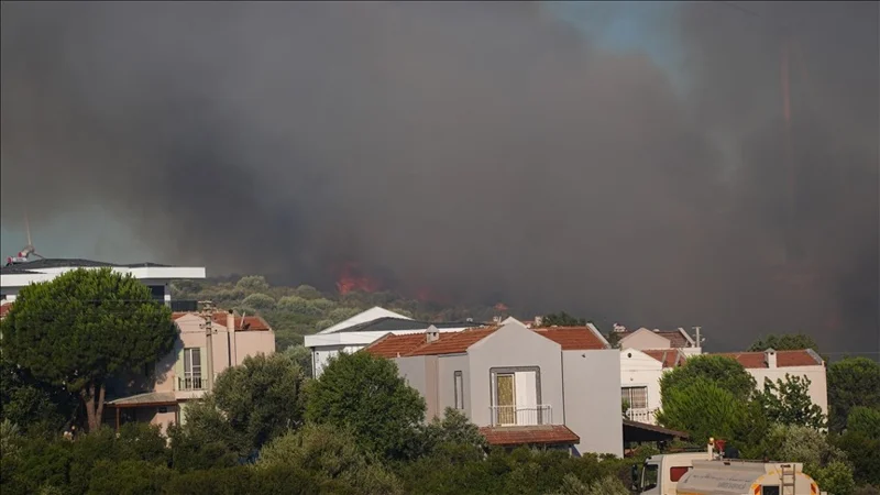 Лесной пожар охватил турецкий курорт Чешме